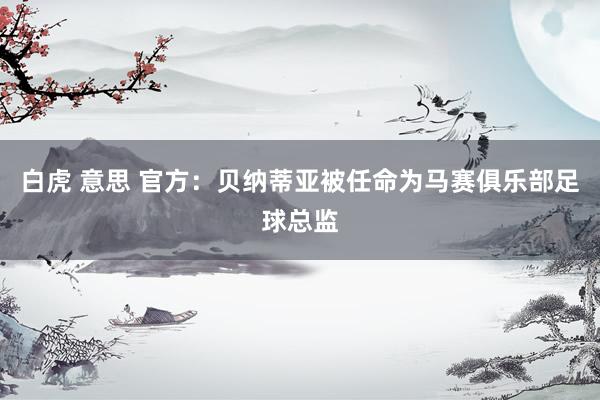 白虎 意思 官方：贝纳蒂亚被任命为马赛俱乐部足球总监