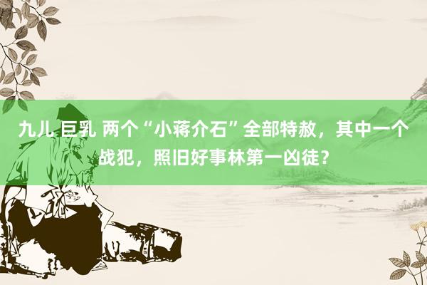九儿 巨乳 两个“小蒋介石”全部特赦，其中一个战犯，照旧好事林第一凶徒？