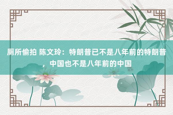 厕所偷拍 陈文玲：特朗普已不是八年前的特朗普，中国也不是八年前的中国