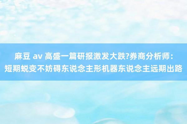 麻豆 av 高盛一篇研报激发大跌?券商分析师：短期蜕变不妨碍东说念主形机器东说念主远期出路