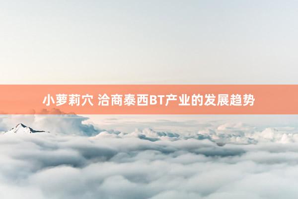 小萝莉穴 洽商泰西BT产业的发展趋势