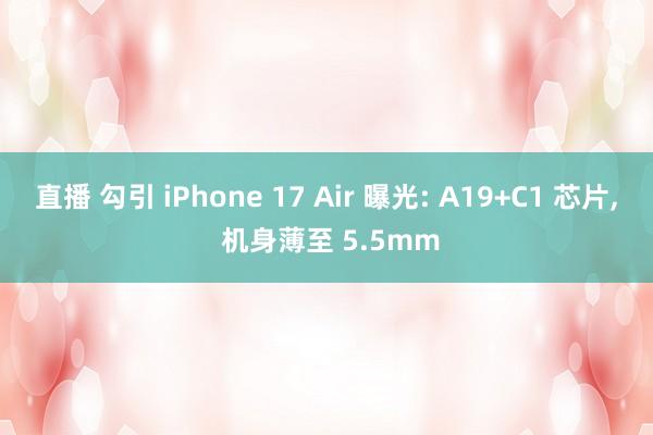 直播 勾引 iPhone 17 Air 曝光: A19+C1 芯片， 机身薄至 5.5mm