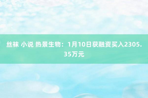 丝袜 小说 热景生物：1月10日获融资买入2305.35万元