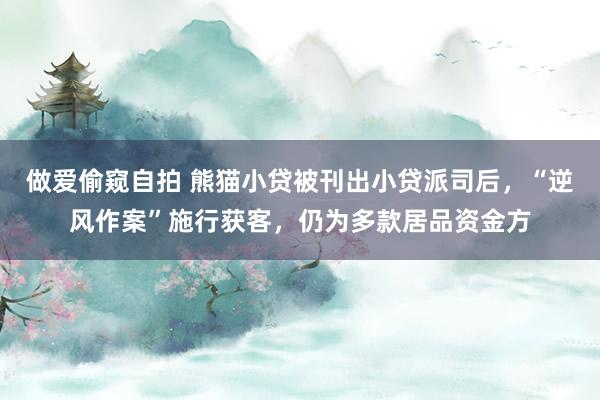 做爱偷窥自拍 熊猫小贷被刊出小贷派司后，“逆风作案”施行获客，仍为多款居品资金方