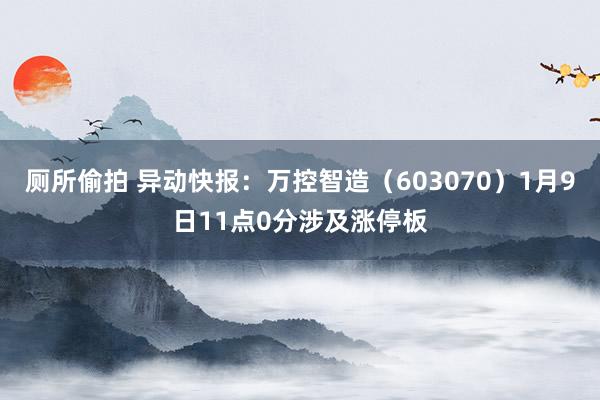 厕所偷拍 异动快报：万控智造（603070）1月9日11点0分涉及涨停板