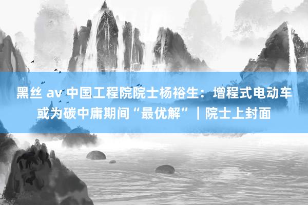 黑丝 av 中国工程院院士杨裕生：增程式电动车或为碳中庸期间“最优解”｜院士上封面