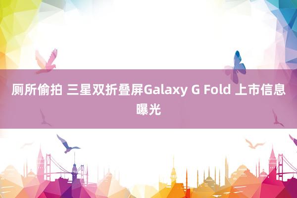 厕所偷拍 三星双折叠屏Galaxy G Fold 上市信息曝光