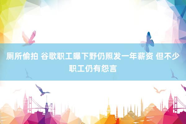 厕所偷拍 谷歌职工曝下野仍照发一年薪资 但不少职工仍有怨言