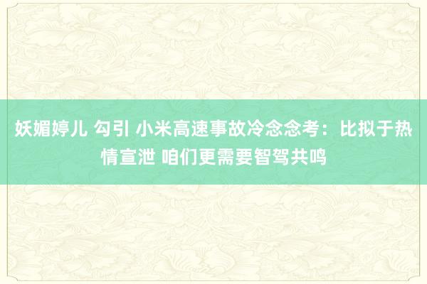 妖媚婷儿 勾引 小米高速事故冷念念考：比拟于热情宣泄 咱们更需要智驾共鸣