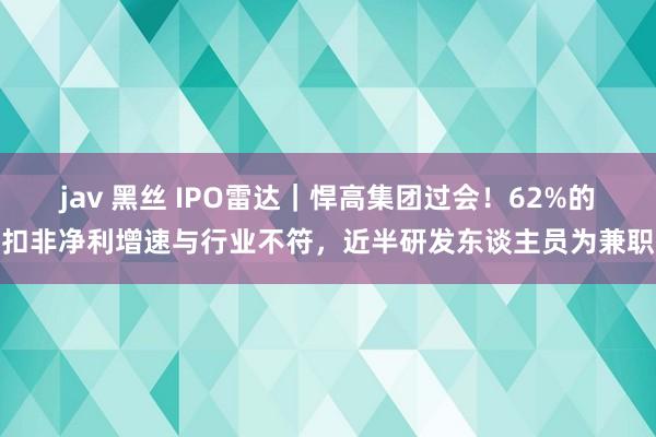 jav 黑丝 IPO雷达｜悍高集团过会！62%的扣非净利增速与行业不符，近半研发东谈主员为兼职