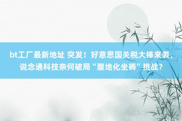 bt工厂最新地址 突发！好意思国关税大棒来袭，说念通科技奈何破局“腹地化坐褥”挑战？