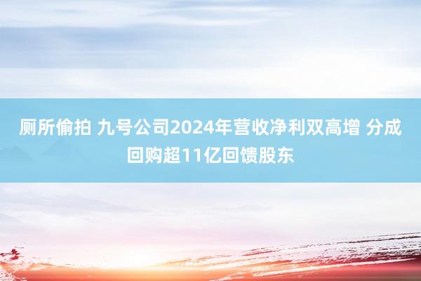 厕所偷拍 九号公司2024年营收净利双高增 分成回购超11亿回馈股东
