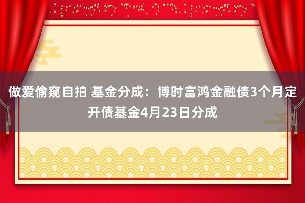 做爱偷窥自拍 基金分成：博时富鸿金融债3个月定开债基金4月23日分成