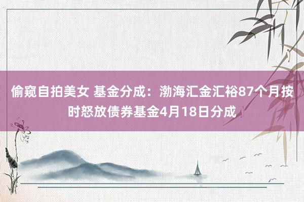 偷窥自拍美女 基金分成：渤海汇金汇裕87个月按时怒放债券基金4月18日分成