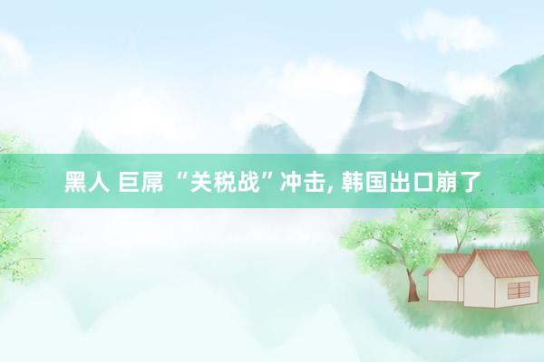 黑人 巨屌 “关税战”冲击， 韩国出口崩了
