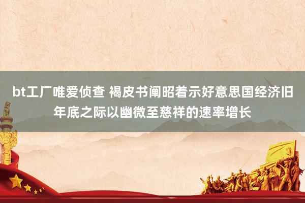bt工厂唯爱侦查 褐皮书阐昭着示好意思国经济旧年底之际以幽微至慈祥的速率增长