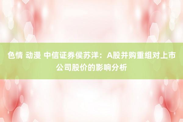 色情 动漫 中信证券侯苏洋：A股并购重组对上市公司股价的影响分析