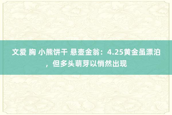 文爱 胸 小熊饼干 悬壶金翁：4.25黄金虽漂泊，但多头萌芽以悄然出现