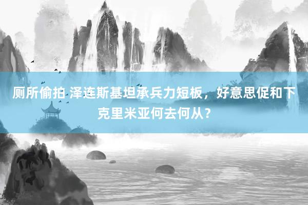 厕所偷拍 泽连斯基坦承兵力短板，好意思促和下克里米亚何去何从？