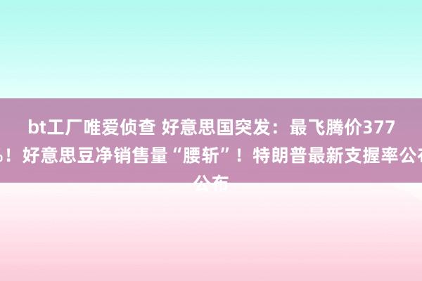 bt工厂唯爱侦查 好意思国突发：最飞腾价377%！好意思豆净销售量“腰斩”！特朗普最新支握率公布